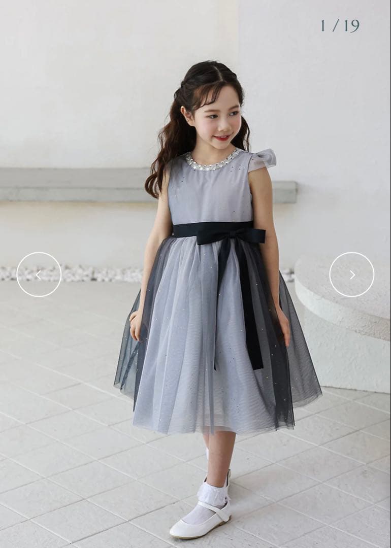 【美品】DRESCCO グラデーショングレービジューストーンドレス