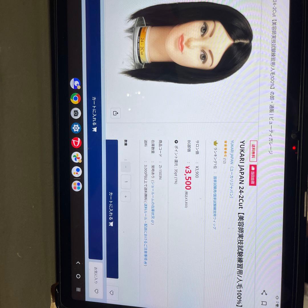 税込3850円だった練習用ブラックウィッグ 4体