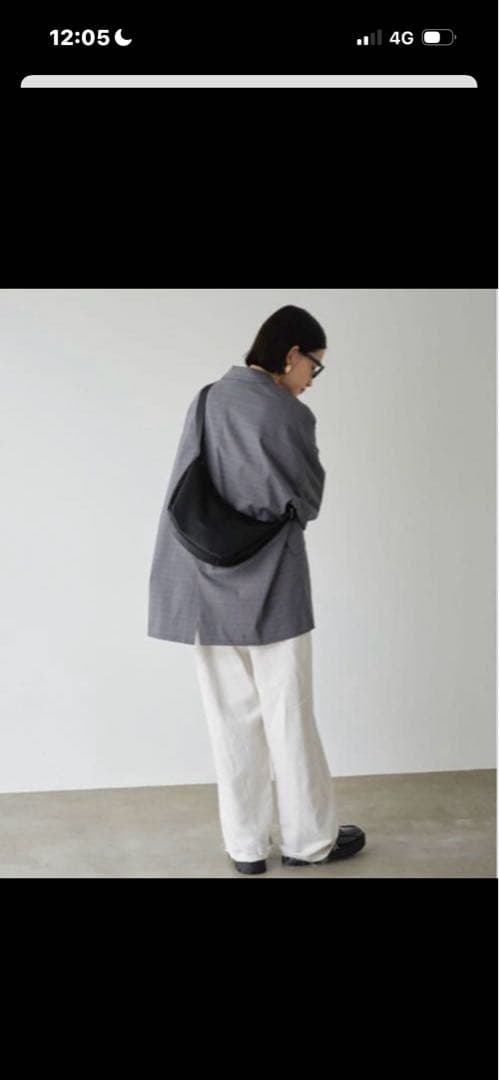 超美品ラシット ナイロン ラウンドショルダーバッグ 金具シルバー