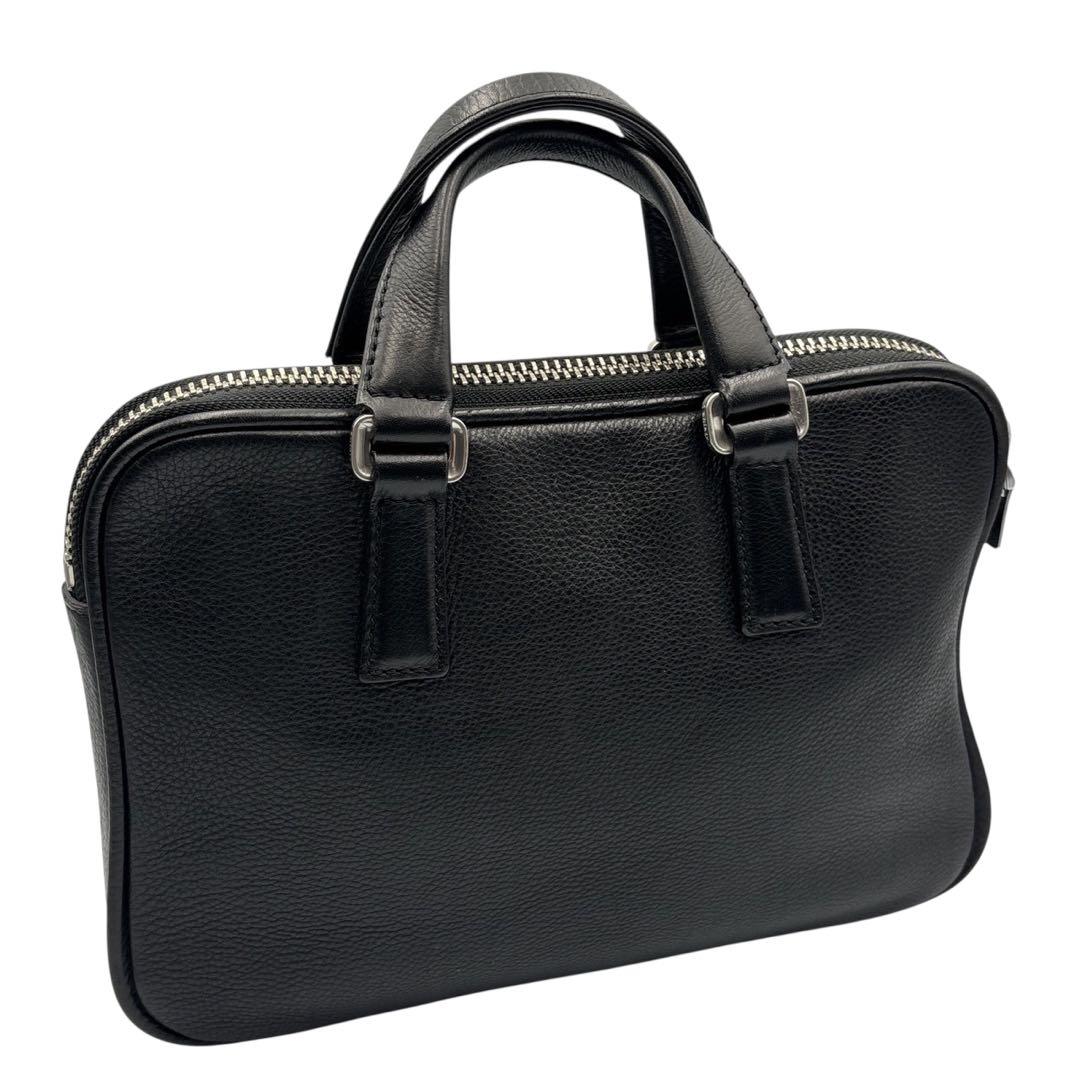 美品 アニアリ ミニブリーフケース 黒 レザー カモフラ iPad収納 B5