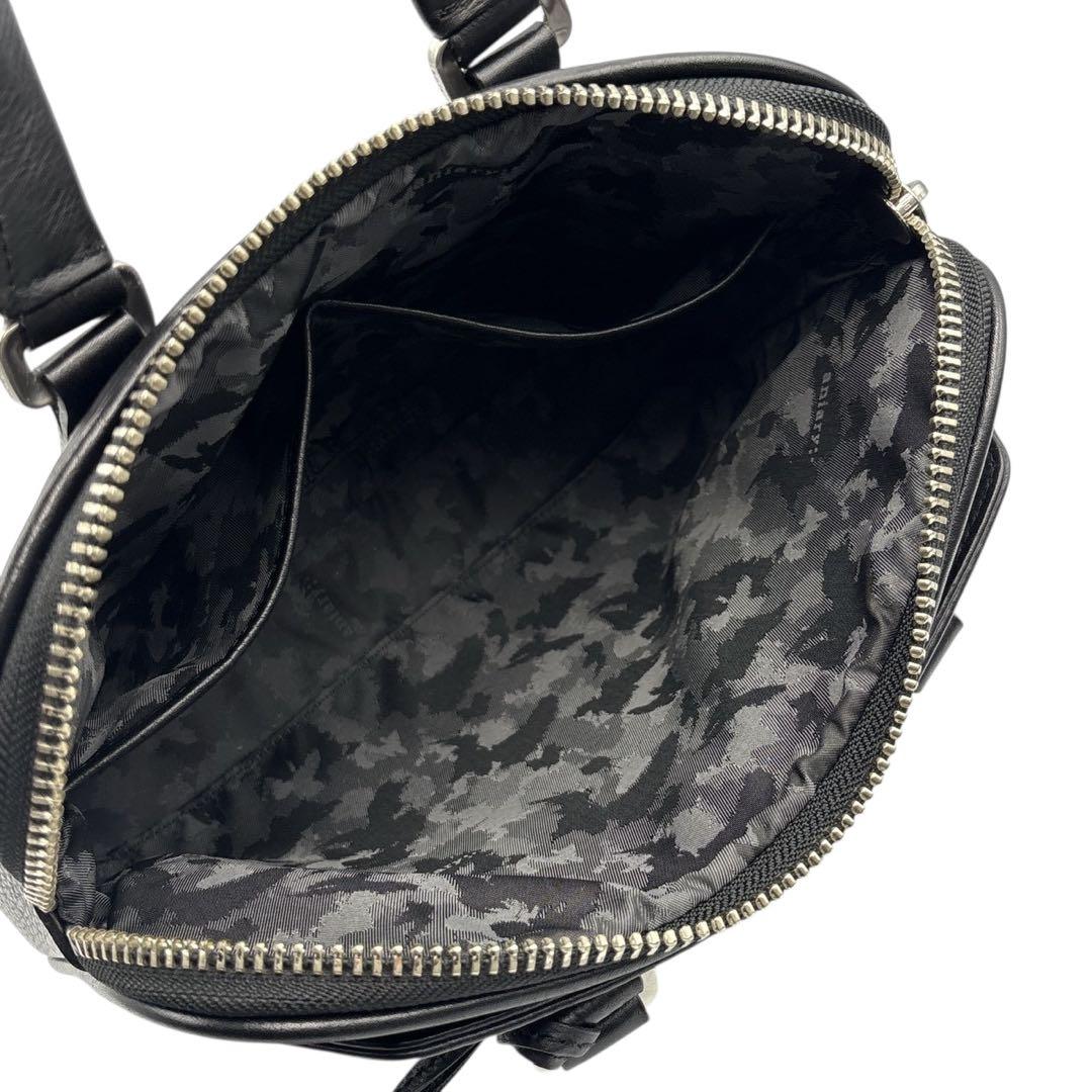 美品 アニアリ ミニブリーフケース 黒 レザー カモフラ iPad収納 B5