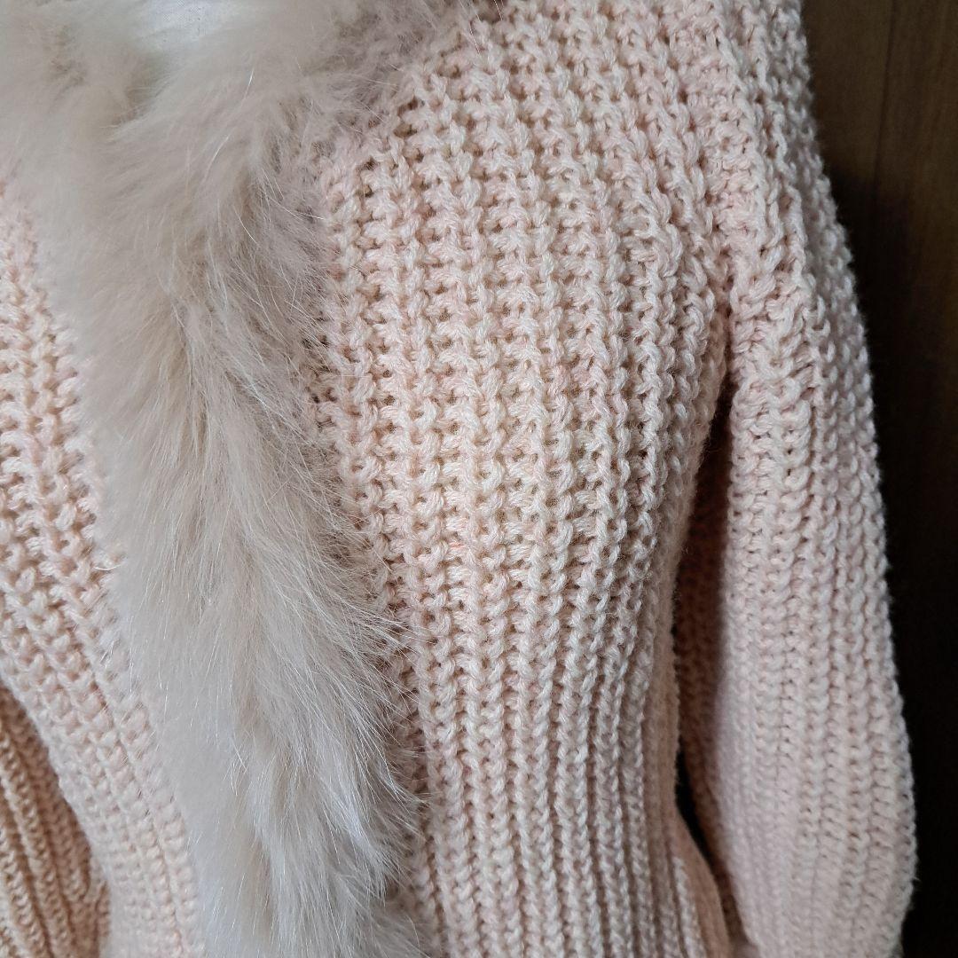 アンナモリナーリファー付 長袖カーディガンМ