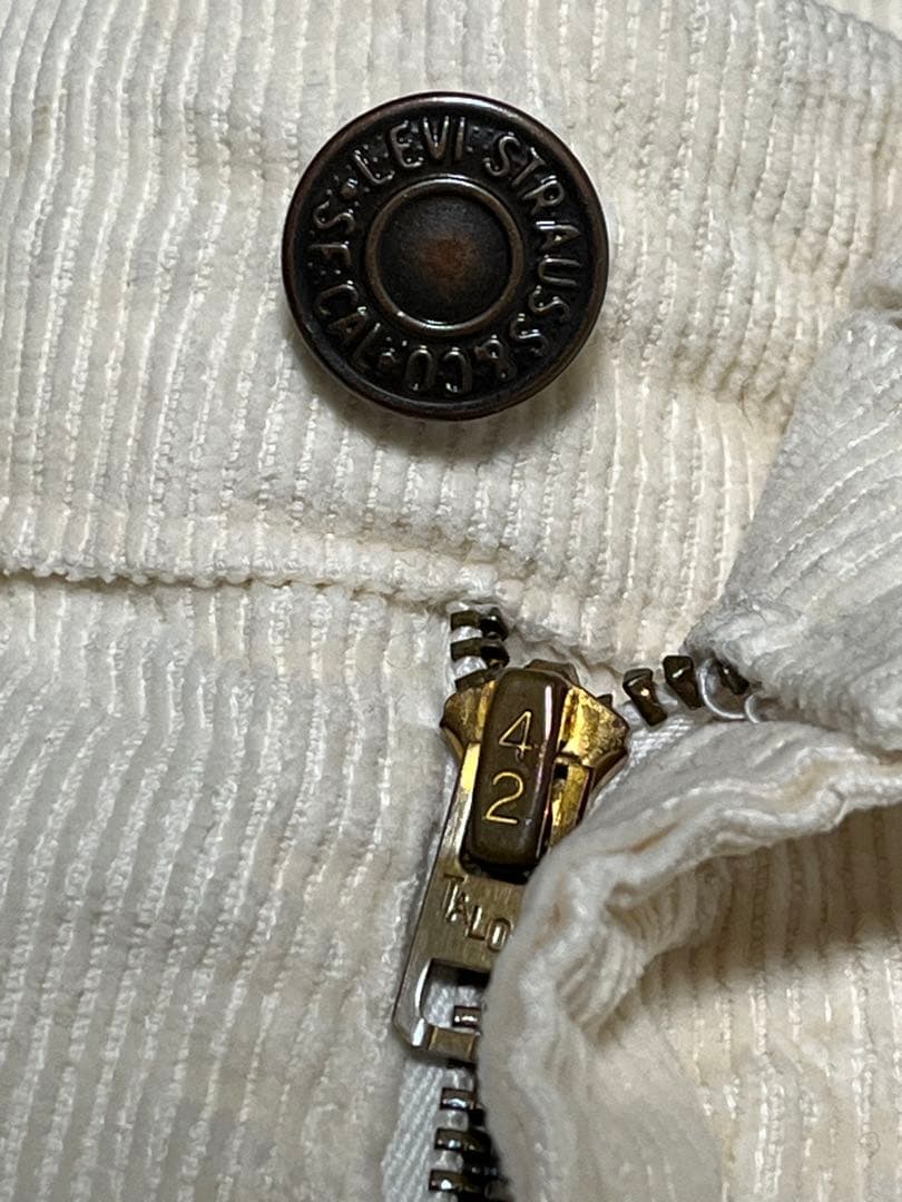 80s USA製 Levi's 646 コーデュロイパンツ 42TALON 白