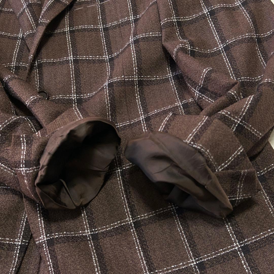 美品 ユナイテッドアローズ ウィンドペン チェック ウール ジャケット48 L