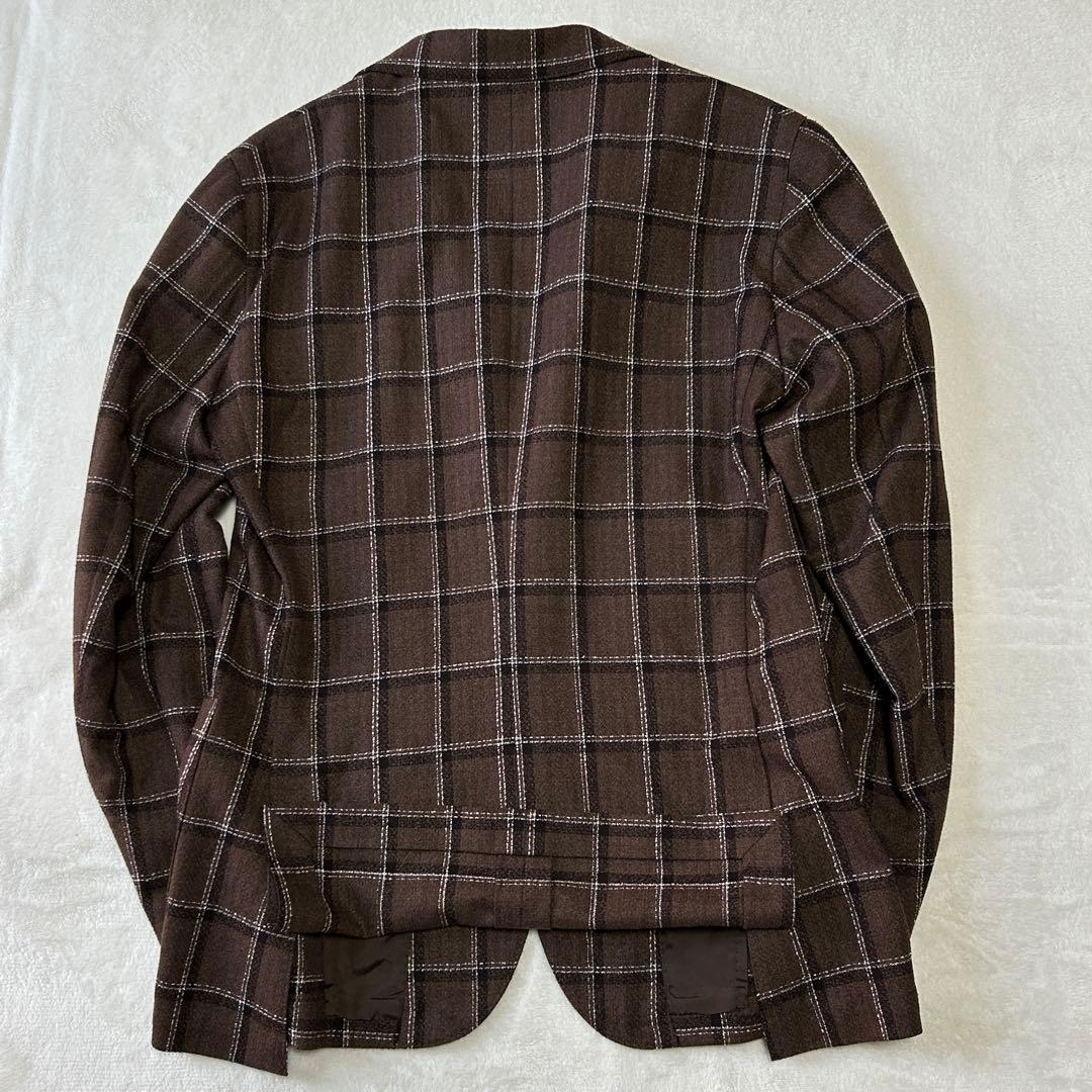 美品 ユナイテッドアローズ ウィンドペン チェック ウール ジャケット48 L