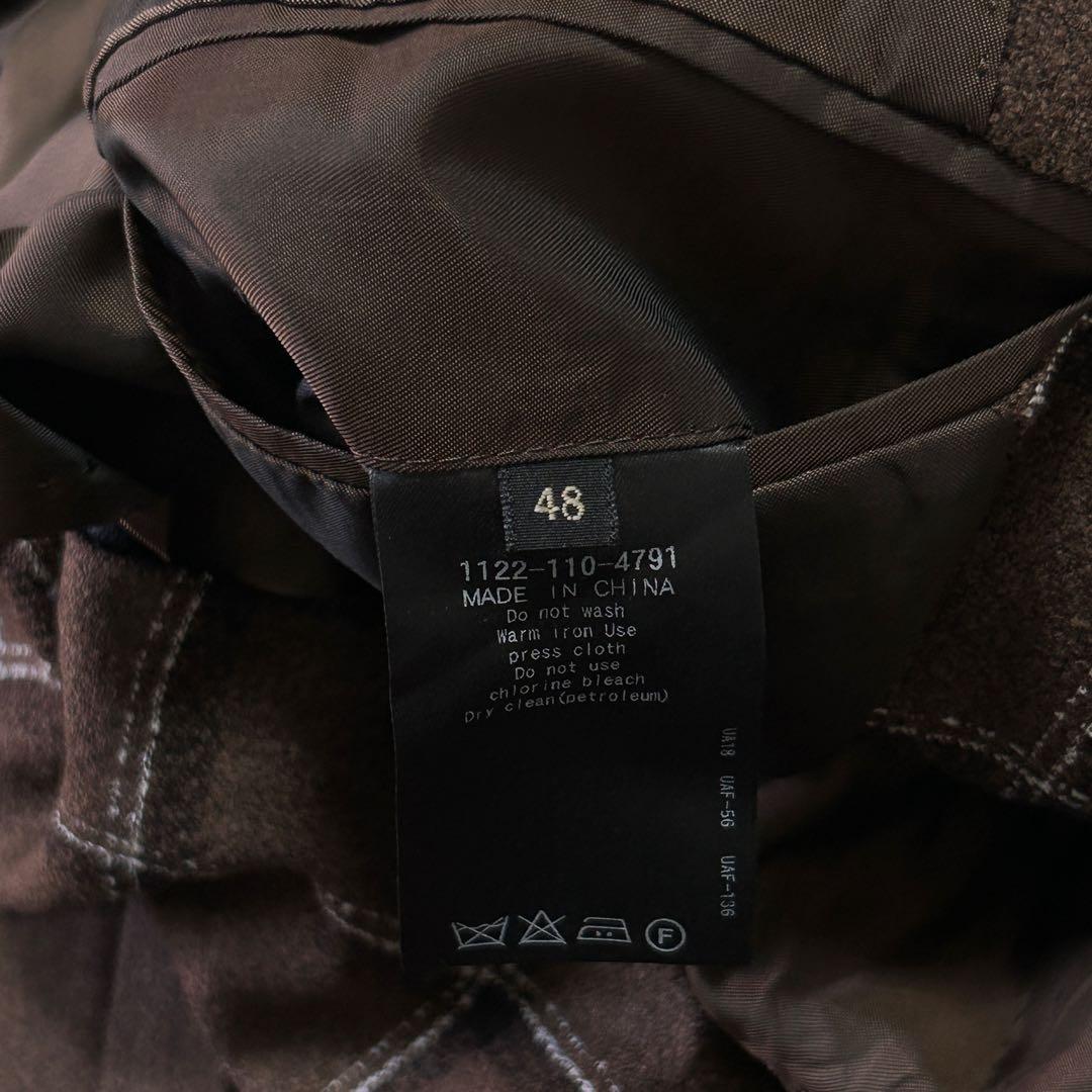 美品 ユナイテッドアローズ ウィンドペン チェック ウール ジャケット48 L