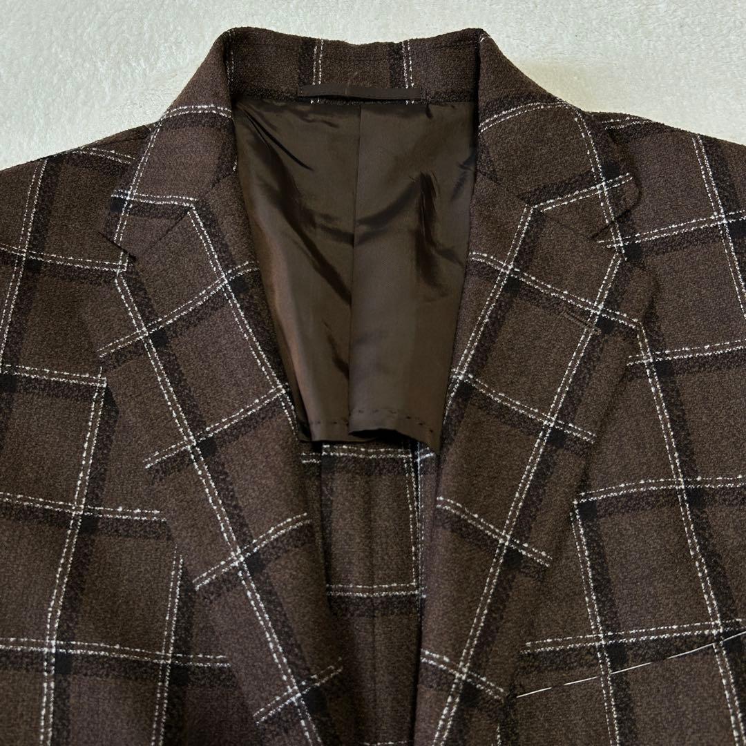 美品 ユナイテッドアローズ ウィンドペン チェック ウール ジャケット48 L