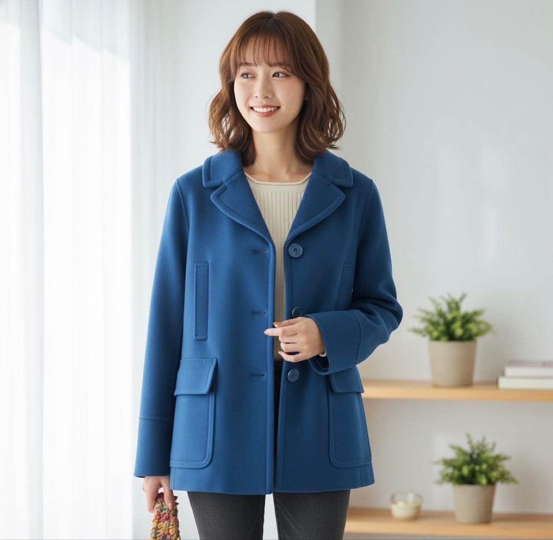 ✨新品タグ付✨S Max Mara クチートアマーノ ショートコート ブルー40