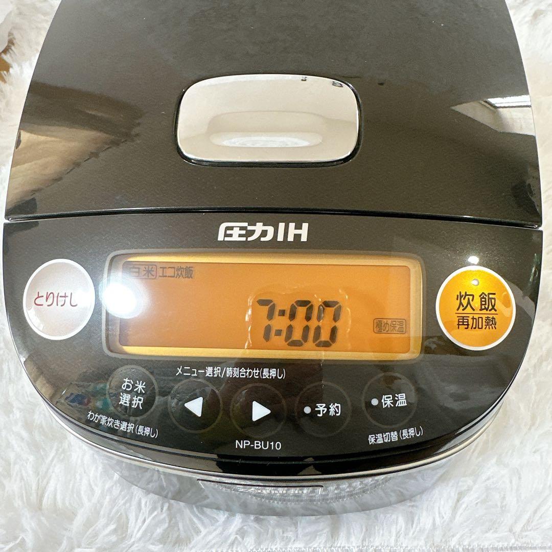 【美品】象印 圧力IH炊飯器 NP-BU10 ブラック 説明書付 極め炊き