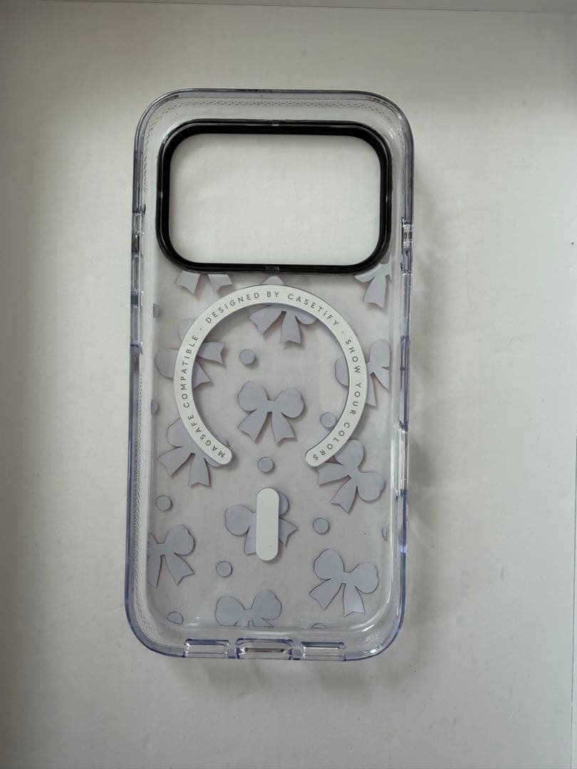 リボン柄クリアiPhoneケース