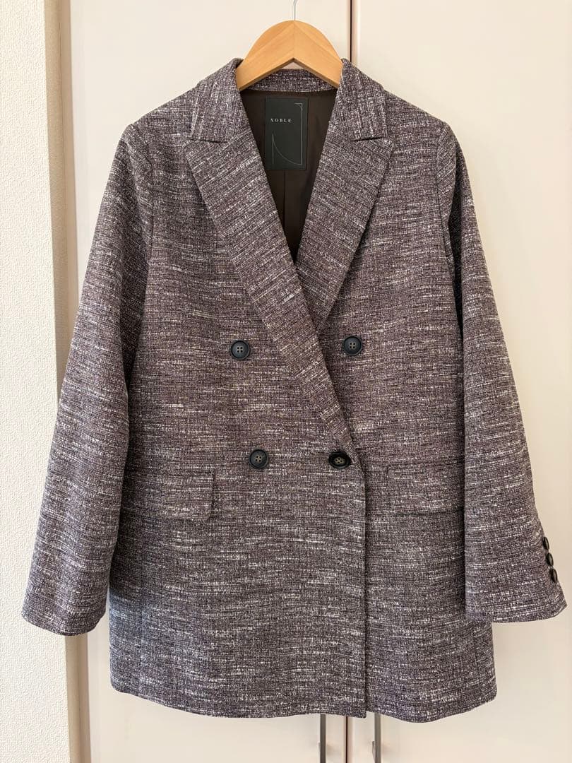 NOBLE ノーブル ライトツイードピークドラペルジャケット Sサイズ Mサイズ