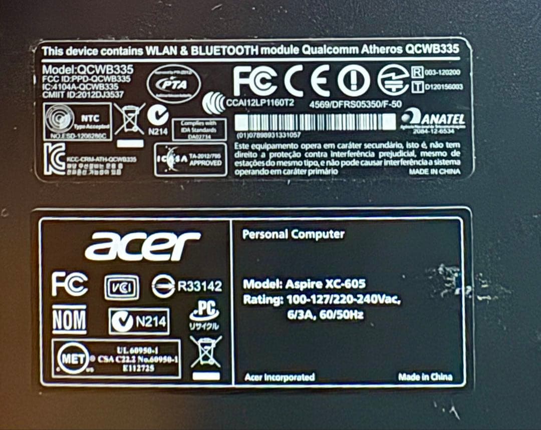 Acer Aspire XC-605 デスクトップPC