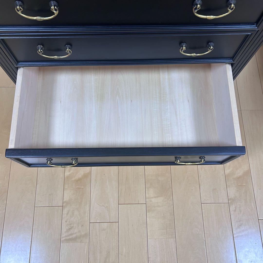 東海家具　TOKAIKAGU チェスト　ノワール　アンバーブラック　脚なし