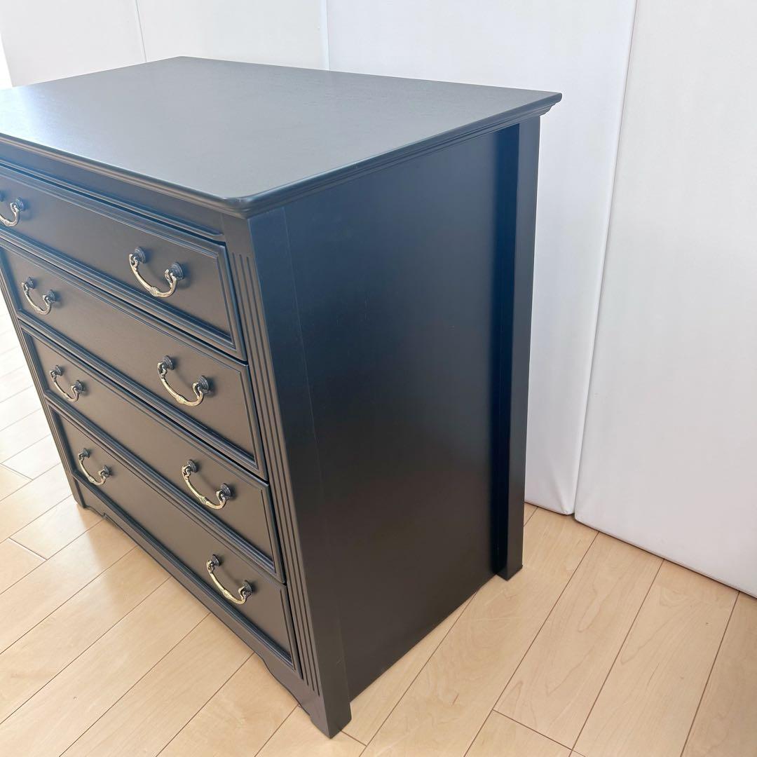 東海家具　TOKAIKAGU チェスト　ノワール　アンバーブラック　脚なし