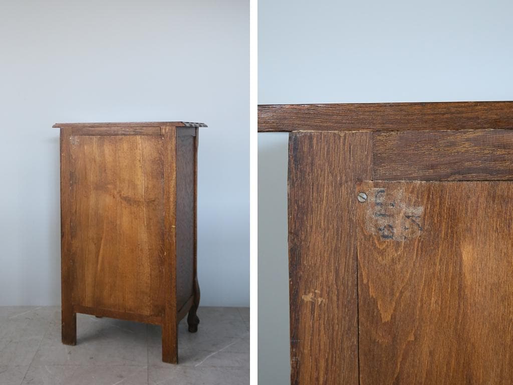 フランスアンティーク猫脚5杯ドロワー/木製チェスト/タンス/飾り棚(86-26)