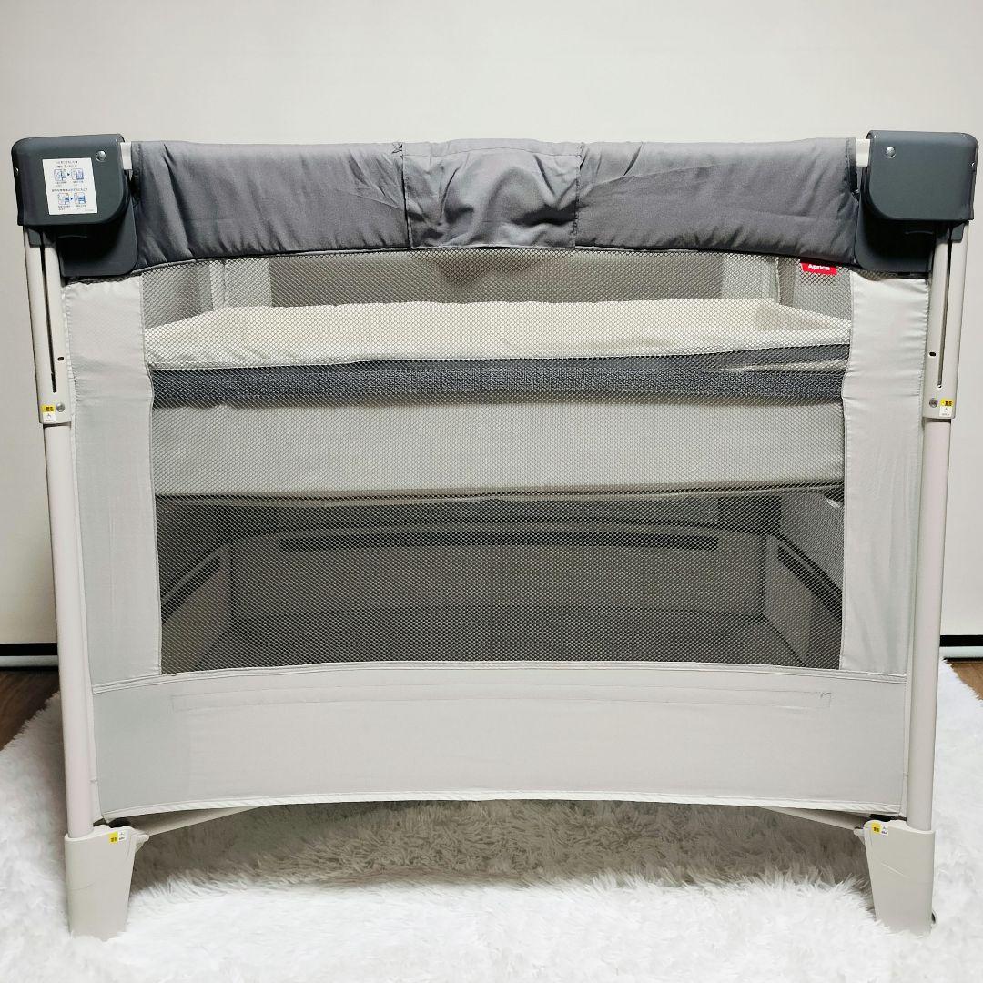 美品 Aprica ココネルエアー ベビーベッド アップリカ 折り畳み 収納袋付