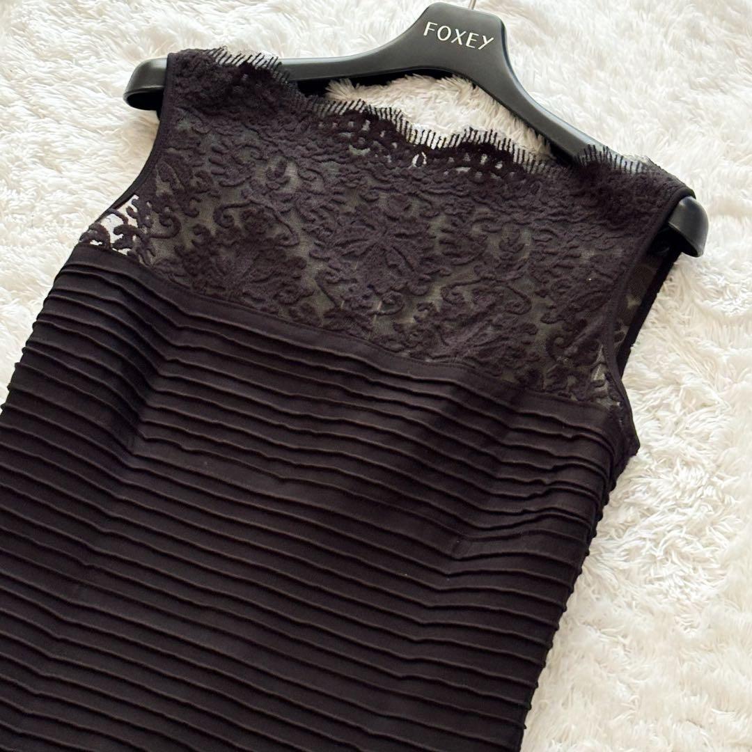 タダシショージ　マキシワンピース　ドレス　レース　切替　ノースリーブ パーティー