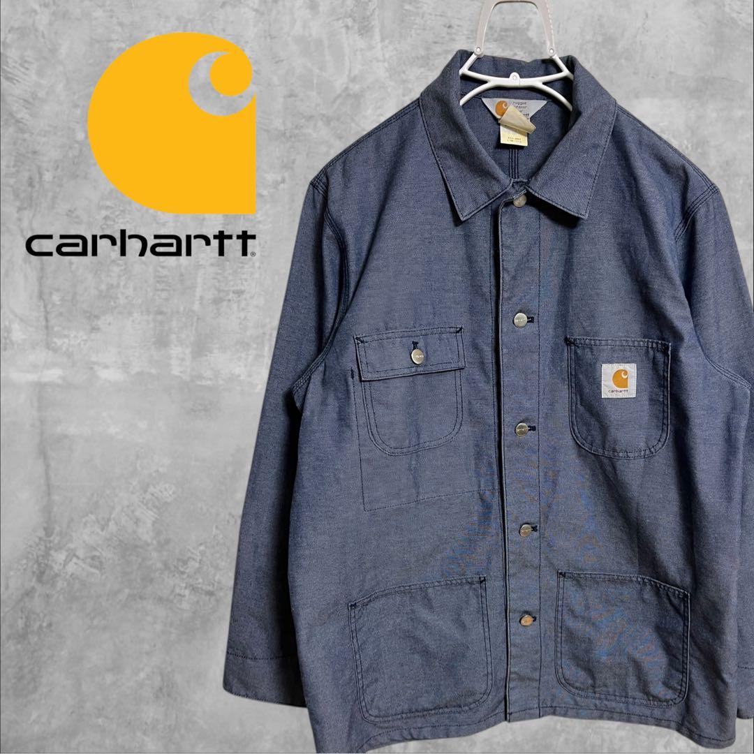 カーハートcarhartt カバーオール　チョアコート　シャンブレーデニム　L
