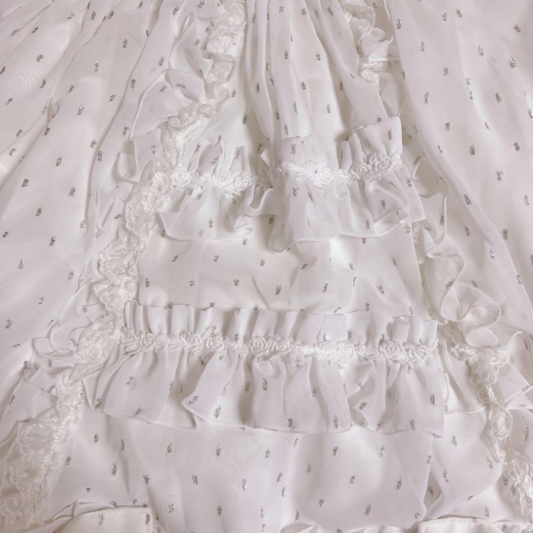 再*。様 【美品】BABY, ジャンパースカート＆リボンコーム　２点セット　白