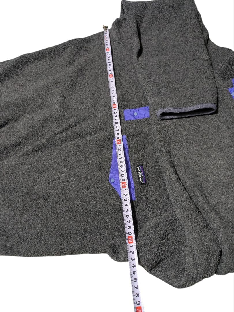 【美品】patagonia XL グレー×パープル シンチラスナップT