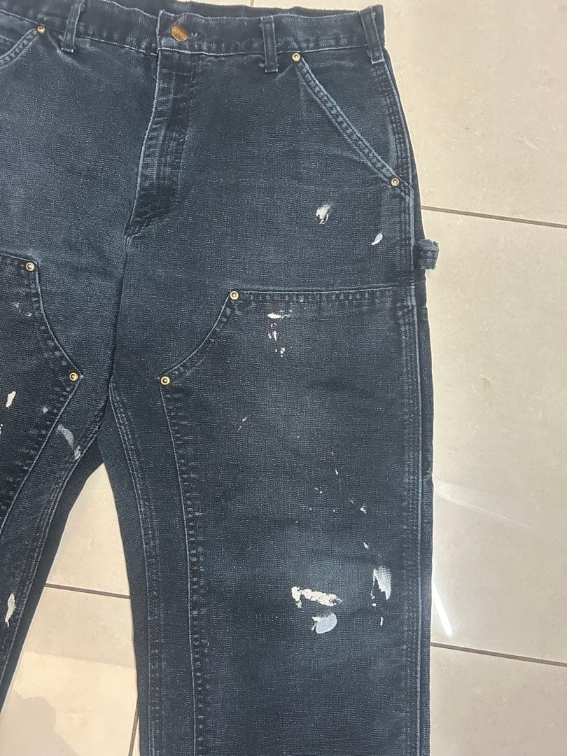 ポーカーズ　カンティス着用Carharttダブルニー　USA製　W33L30