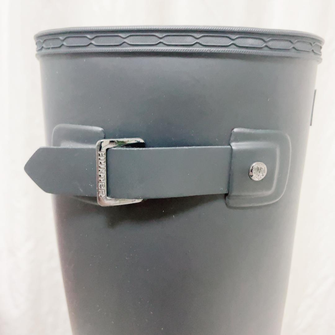 【美品・箱付】HUNTER レインブーツ ロング ブラック 長靴 24.0cm