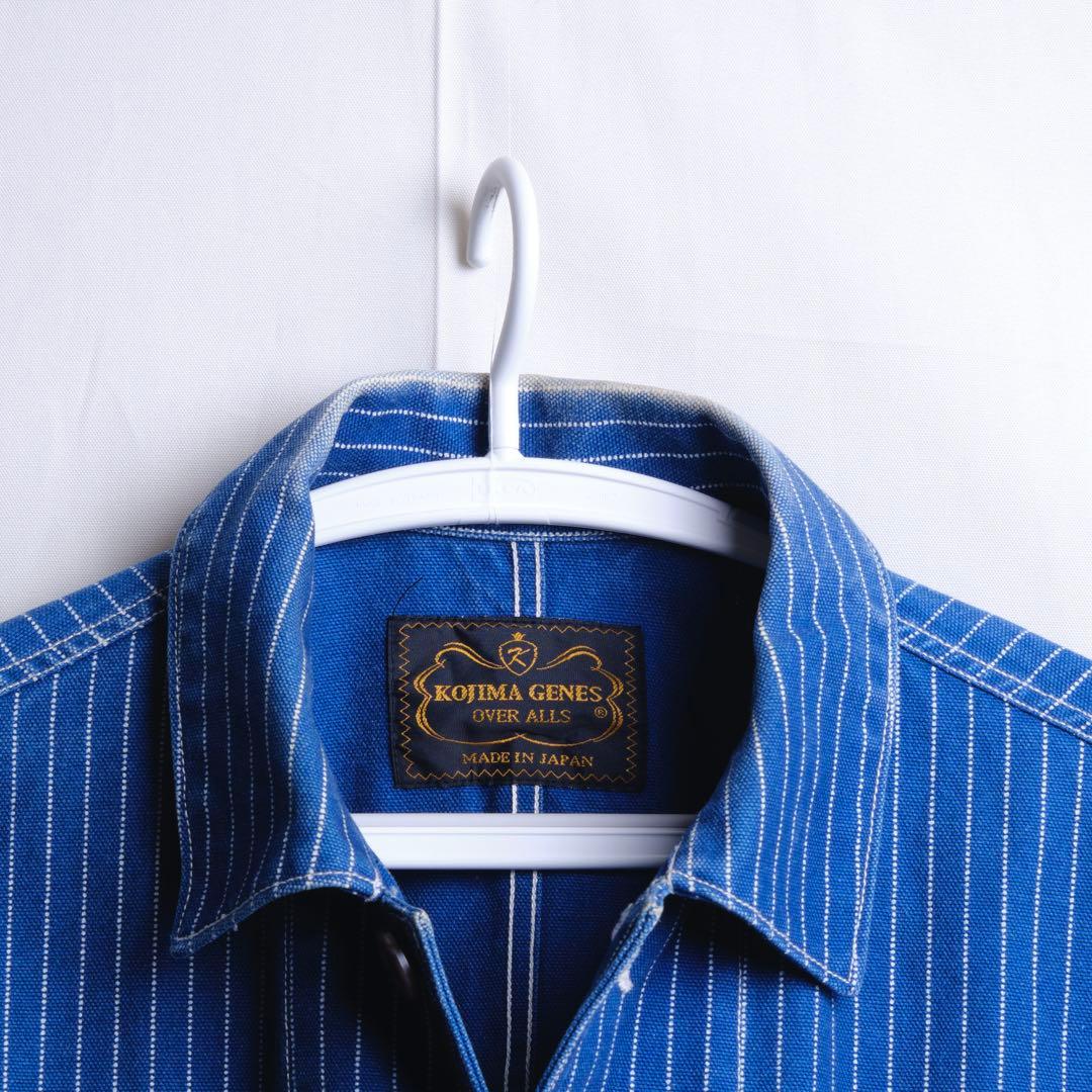 KOJIMA GENES 児島ジーンズ カバーオール ストライプ サイズL