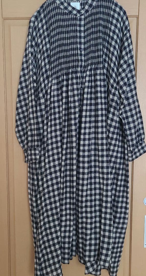 メゾンドソイル　チェック柄　ロングシャツワンピース