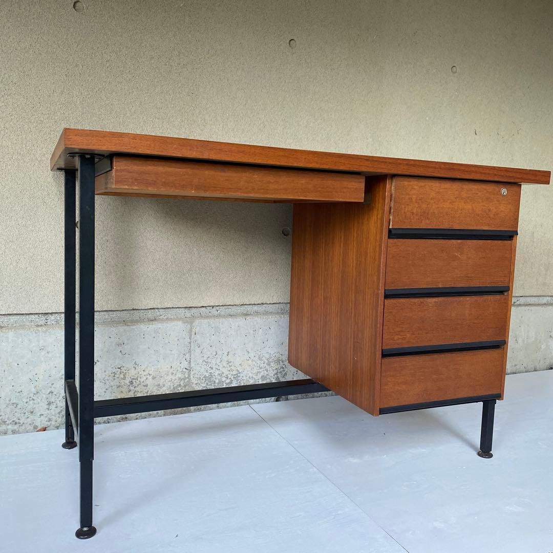 送料込み ジャパニーズモダン チーク 高さ調整式 デスク 机