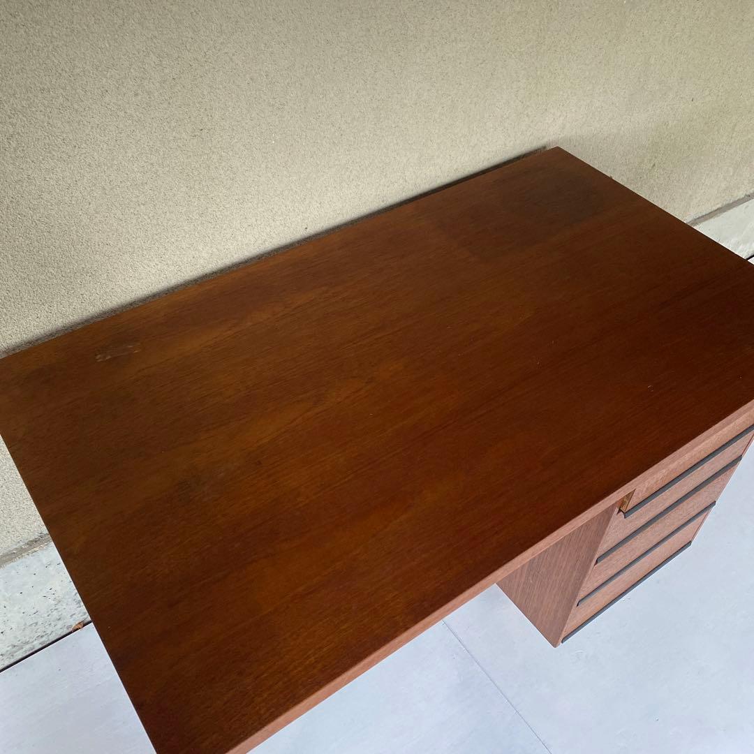 送料込み ジャパニーズモダン チーク 高さ調整式 デスク 机