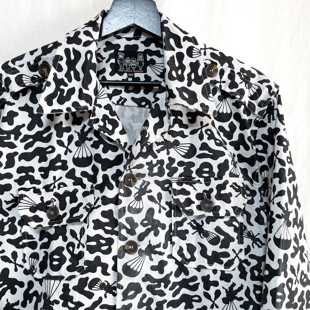 希少 パラシュート柄 韓国軍 実用 バクテリア アメーバカモ 迷彩 シャツ