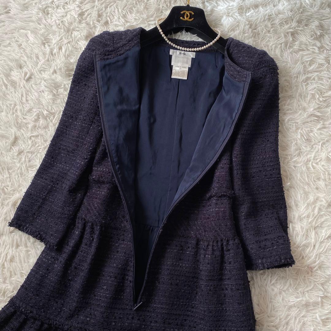 ごま✨️極美品Rene TISSUE 高級ツイードワンピース ティアード