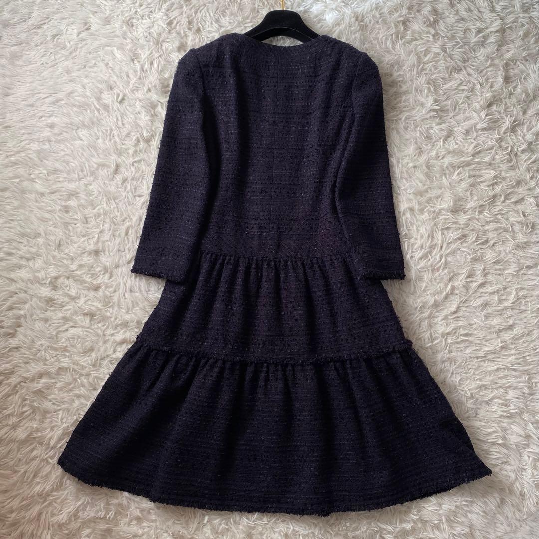 ごま✨️極美品Rene TISSUE 高級ツイードワンピース ティアード