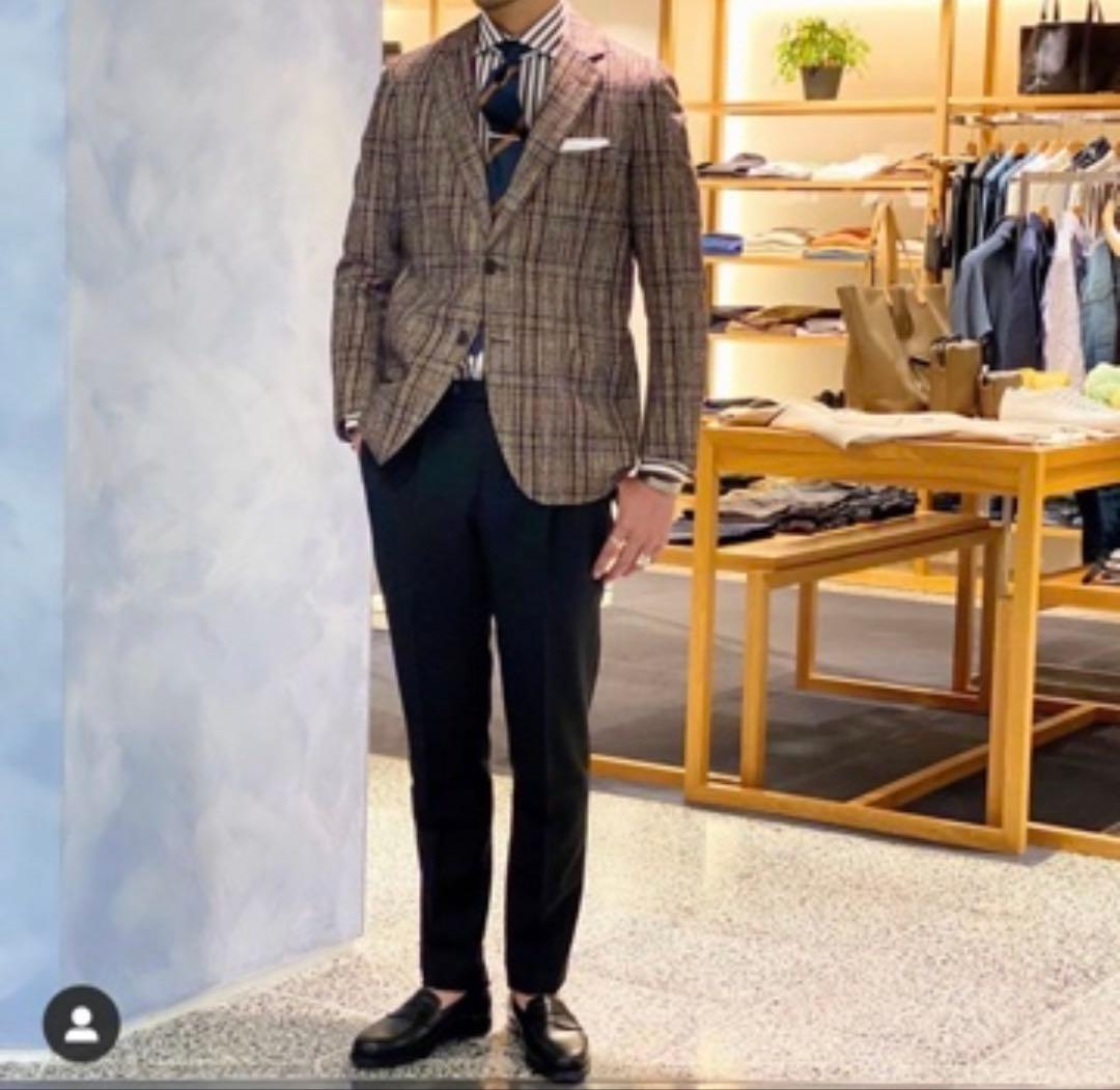 【美品】トゥモローランド ✖︎フェルラ　ブラウン系チェック柄テーラードジャケット