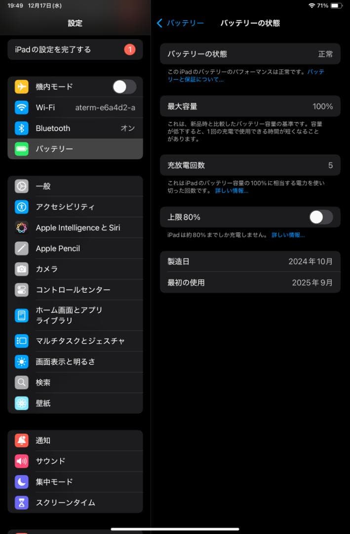 iPad mini 第7スペースグレー 256G殆ど新品