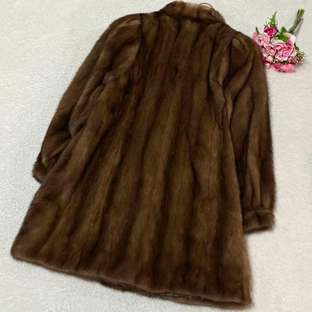 サガミンク デミバフミンク 本毛皮 コート サイズL相当 毛並み◎