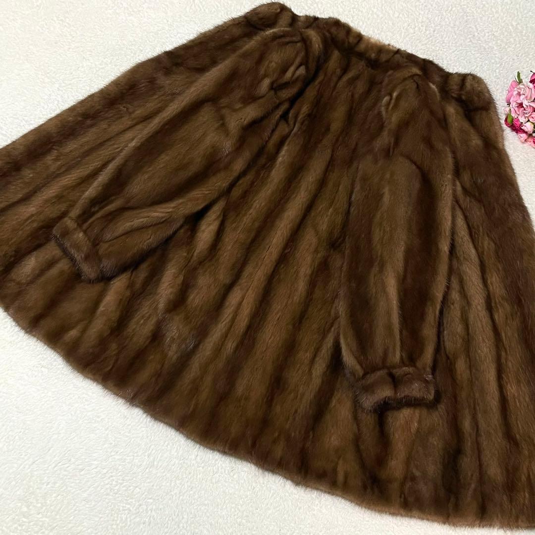 サガミンク デミバフミンク 本毛皮 コート サイズL相当 毛並み◎