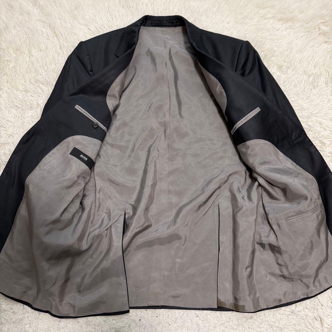 XLサイズ相当 ヒューゴボス　スーツ　セットアップ　光沢　ウール　50サイズ