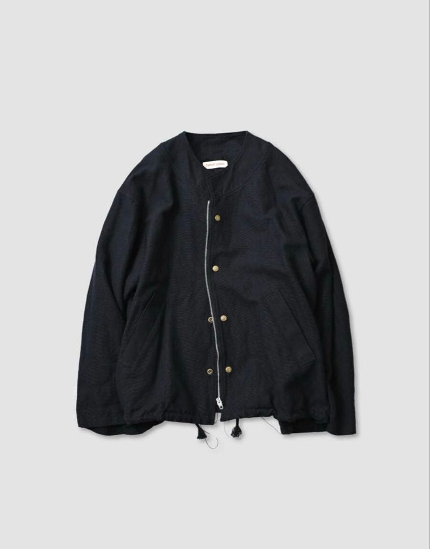 バーベルオブジェクト 25SS シルク コットン ノーカラージャケット 2