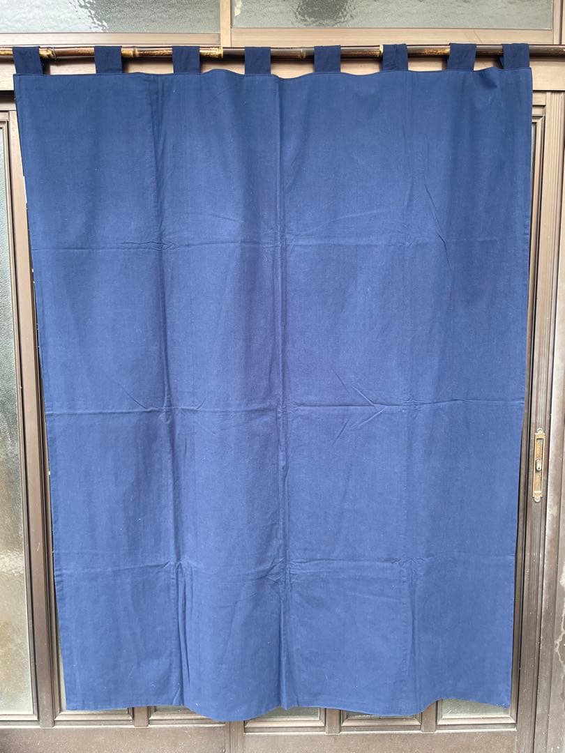 未使用:米沢 藍染 本藍 【遠藤きよ子】筒がき 大判タペストリー 壁掛け 松竹梅