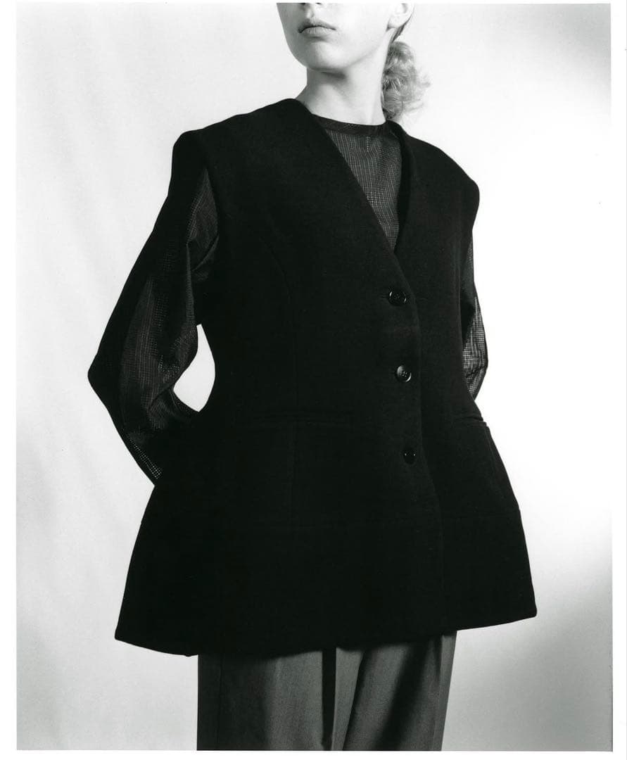 machatt マチャット ウールライクフォルムベスト　　ブラック