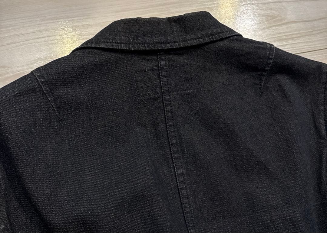 バーバリーロンドン　レディース　インディゴ染　ブラック　デニムジャケット　L