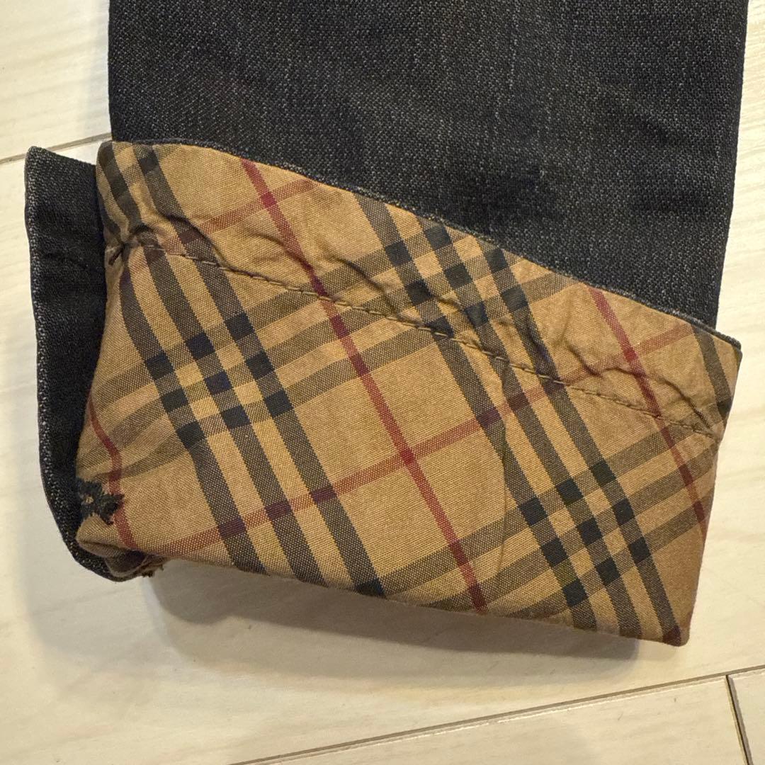 バーバリーロンドン　レディース　インディゴ染　ブラック　デニムジャケット　L