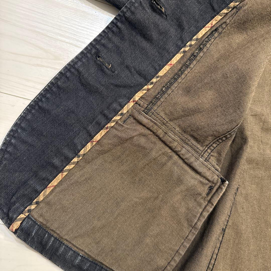 バーバリーロンドン　レディース　インディゴ染　ブラック　デニムジャケット　L