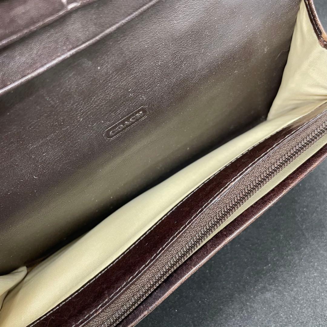美品 コーチ ソーホー 長財布 ブラウン 折財布 ゴールド金具 SOHO