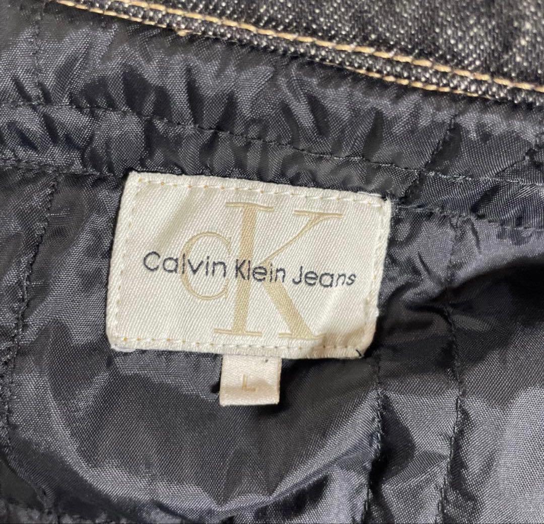 90’sイタリア製　カルバンクライン ブラックデニム　デニムジャケット　L