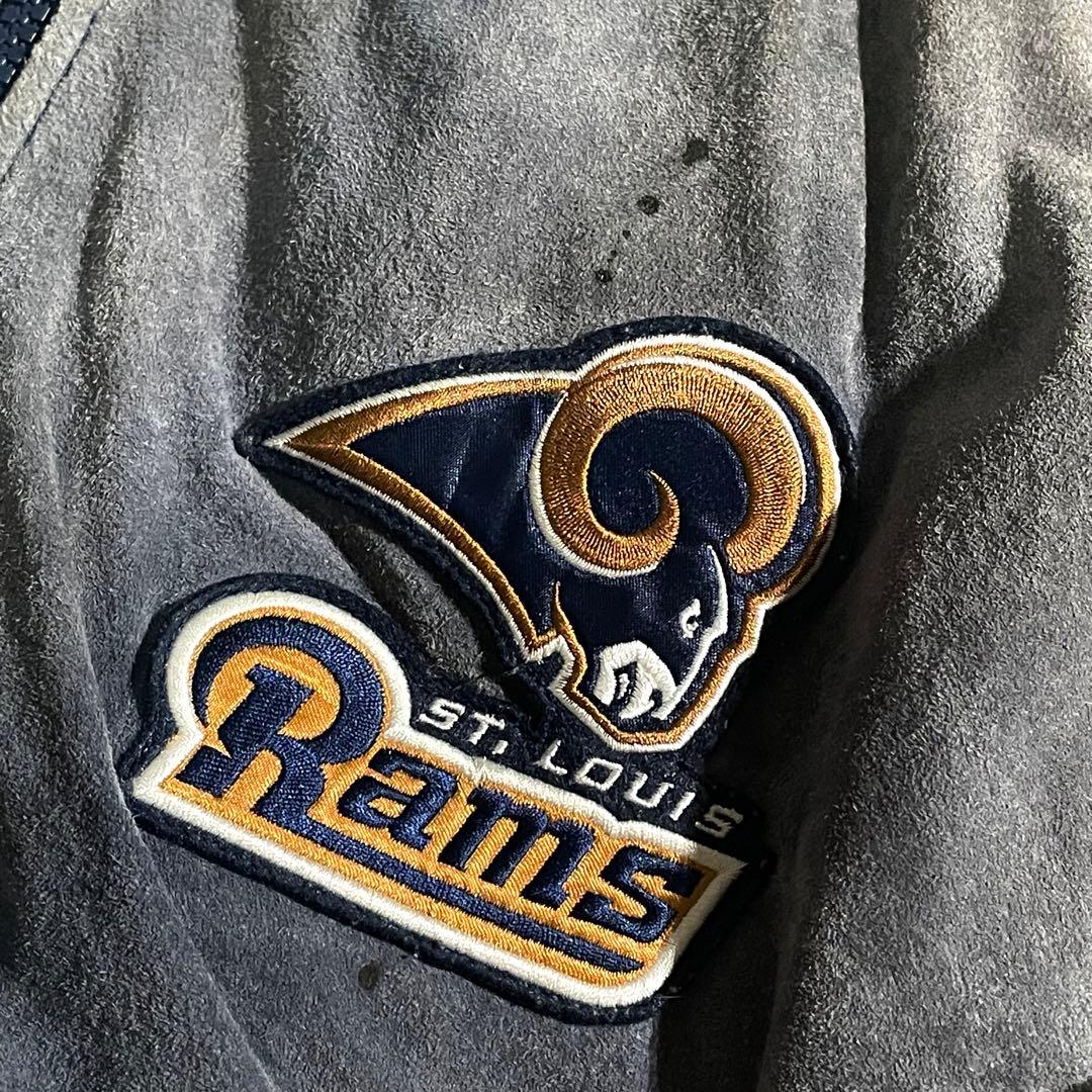 専用G-Ⅲ　NFL　ロサンゼルス・ラムズ　オールレザースタジャン　スウェードXL