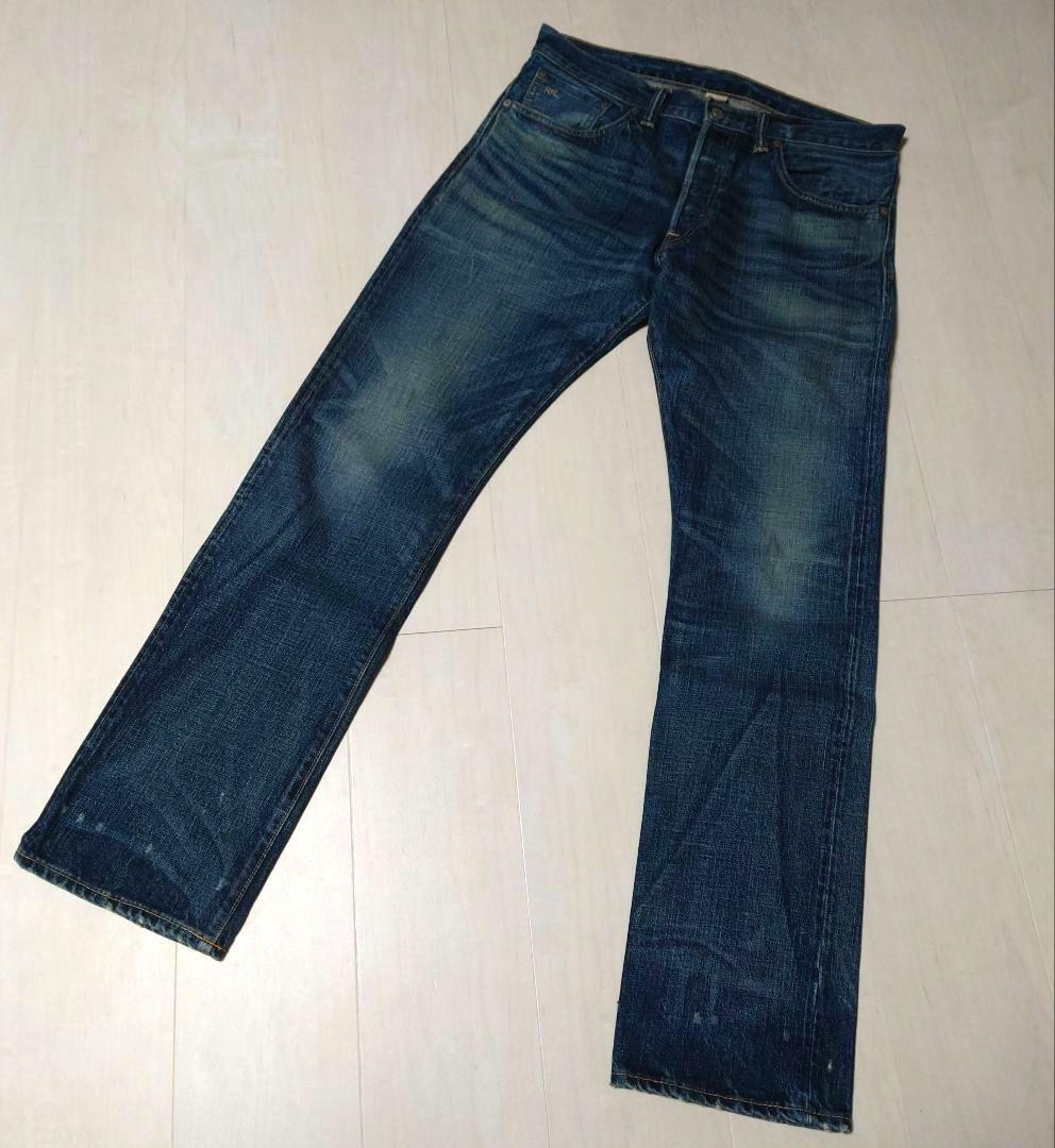 【極美品】RRL(ダブル アールエル) ユーズド加工ジーンズW32L32