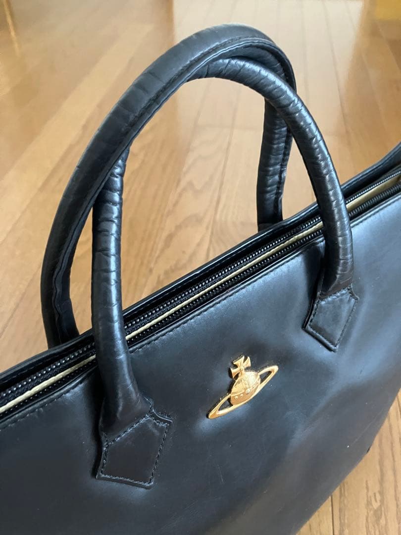 HMF　ヴィヴィアンウエストウッド　レザー ビジネスバッグ　ブラック