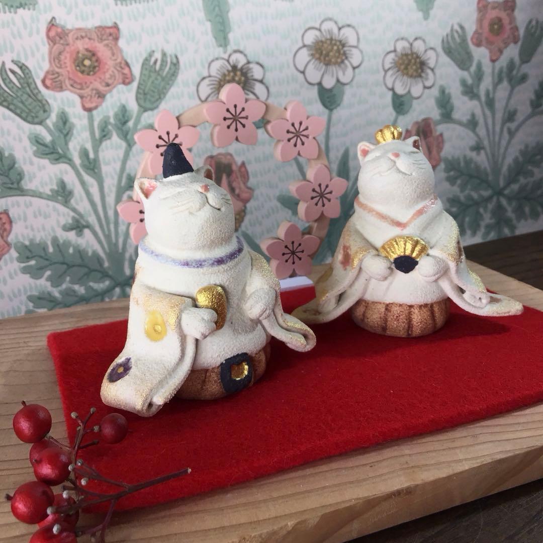 ③猫の日♡限定m(=✧ω✧=)m✧ ✧ ✧ 白猫♡白猫　猫ひな人形